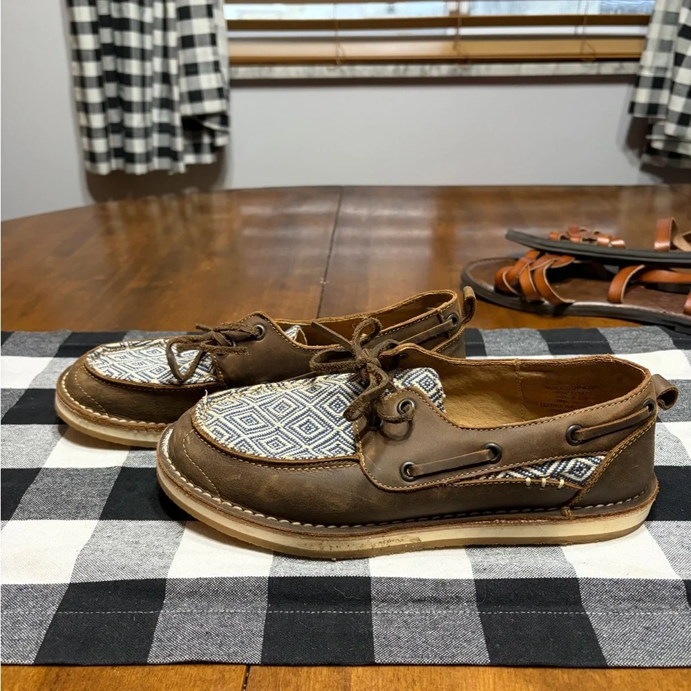 Brown Patterned Women's Loafers